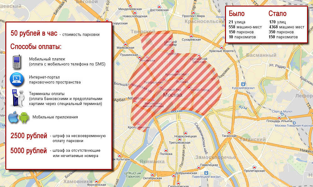Карта платных парковок москвы официальный сайт