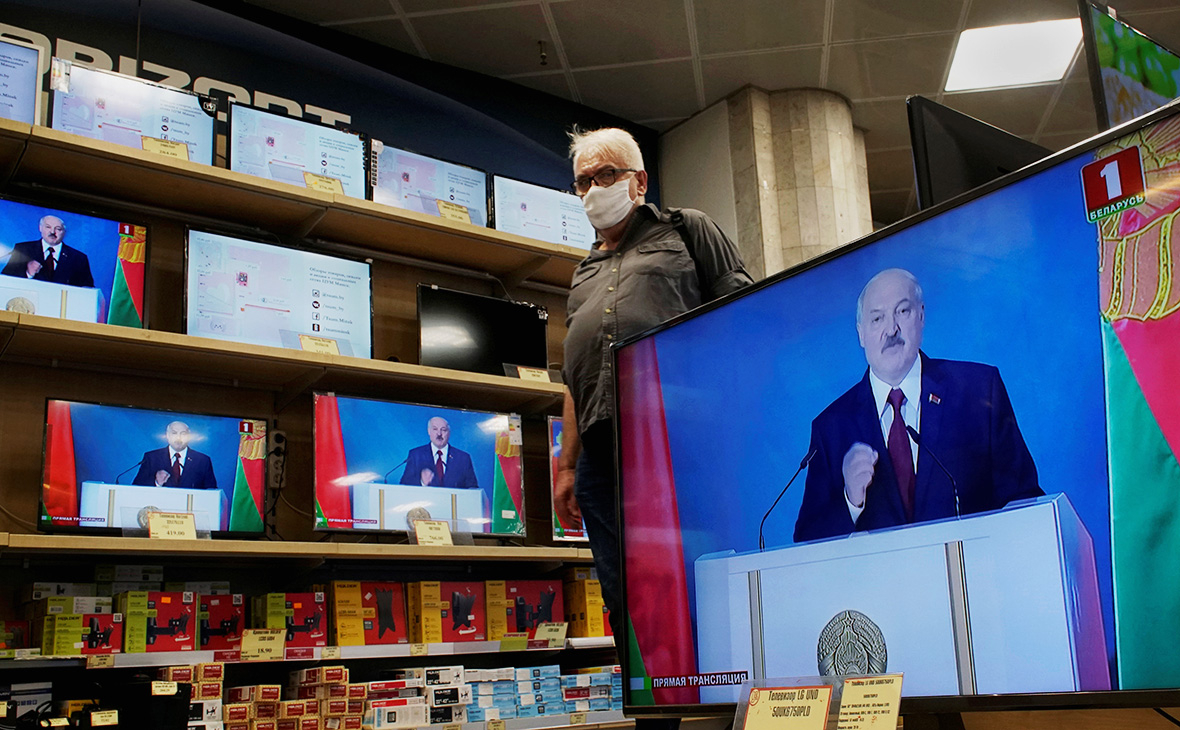 Трансляция послания президента Белоруссии Александра Лукашенко к народу и Национальному собранию