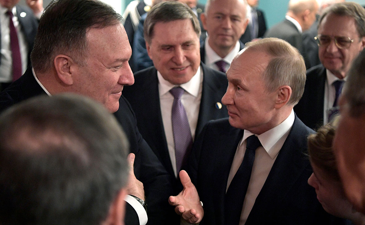 Майк Помпео и Владимир Путин