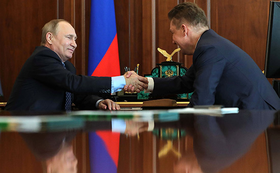 Владимир Путин и Алексей Миллер (слева направо)