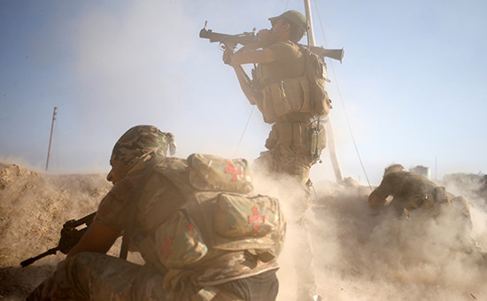 Бойцы иракского спецназа во время военной операции в Мосуле

