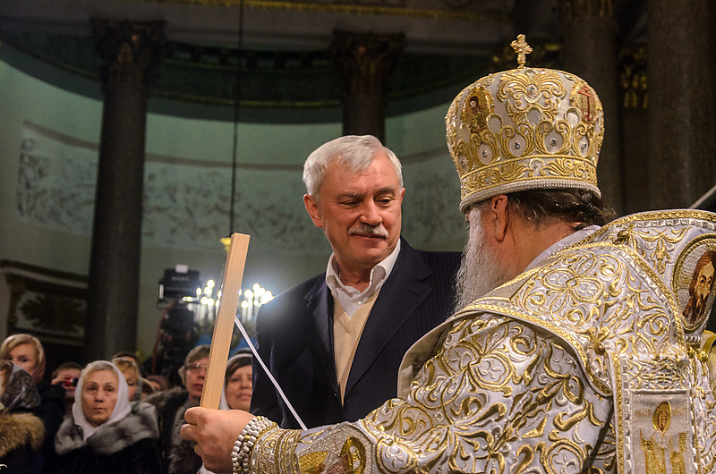Губернатор Петербурга Георгий Полтавченко и митрополит Санкт-Петербургский и Ладожский Варсонофий