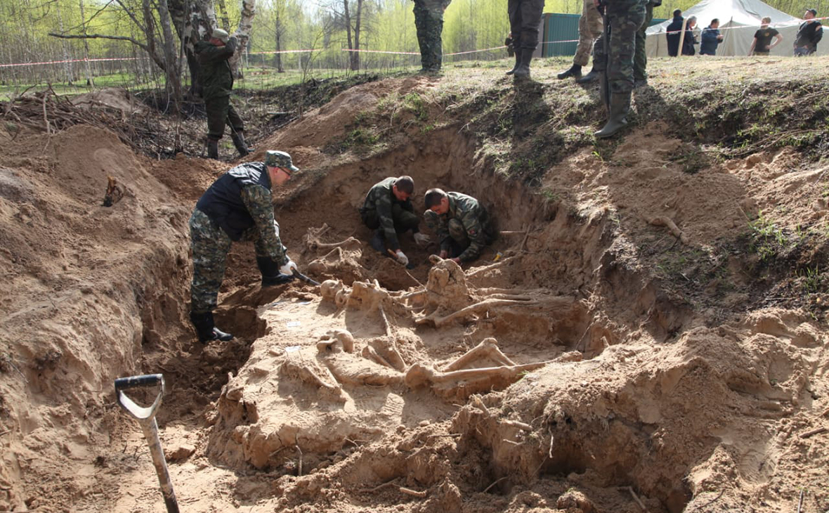 Раскопки в районе деревни Жестяная Горка