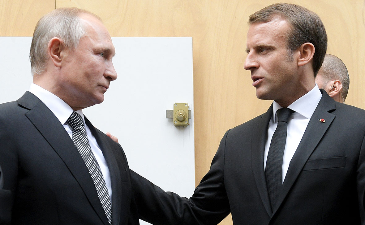 Владимир Путин и Эмманюэль Макрон