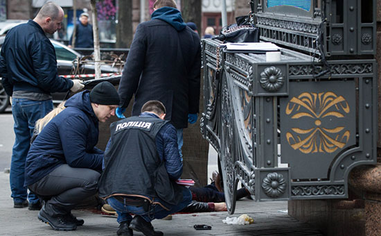 Место убийства Дениса Вороненкова в Киеве