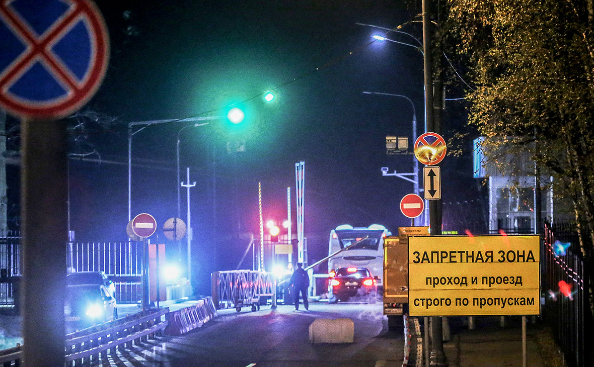 КПП закрытого объекта службы внешней разведки (СВР) России в Ясенево