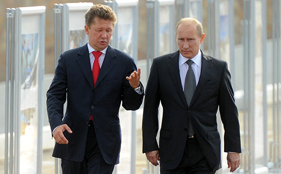 Председатель правления компании «Газпром» Алексей Миллер и президент России Владимир Путин (слева направо)
