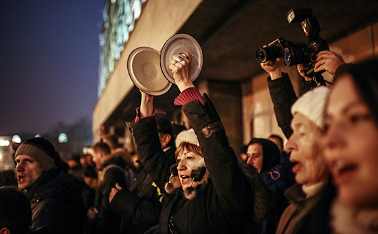 Участники несанкционированной акции протеста в Минске
