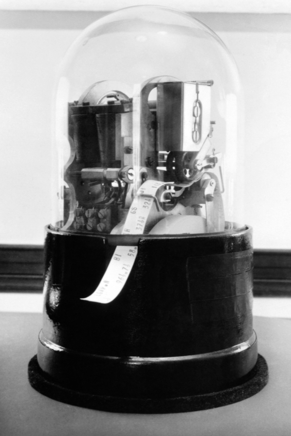 Биржевой тикерный аппарат&nbsp;со стеклянным куполом