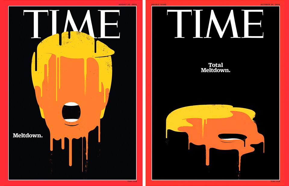 Обложка Time, август 2016; обложка Time, октябрь 2016