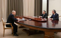 Владимир Путин, Алексей Лихачев и Рафаэль Гросси (слева направо) во время встречи