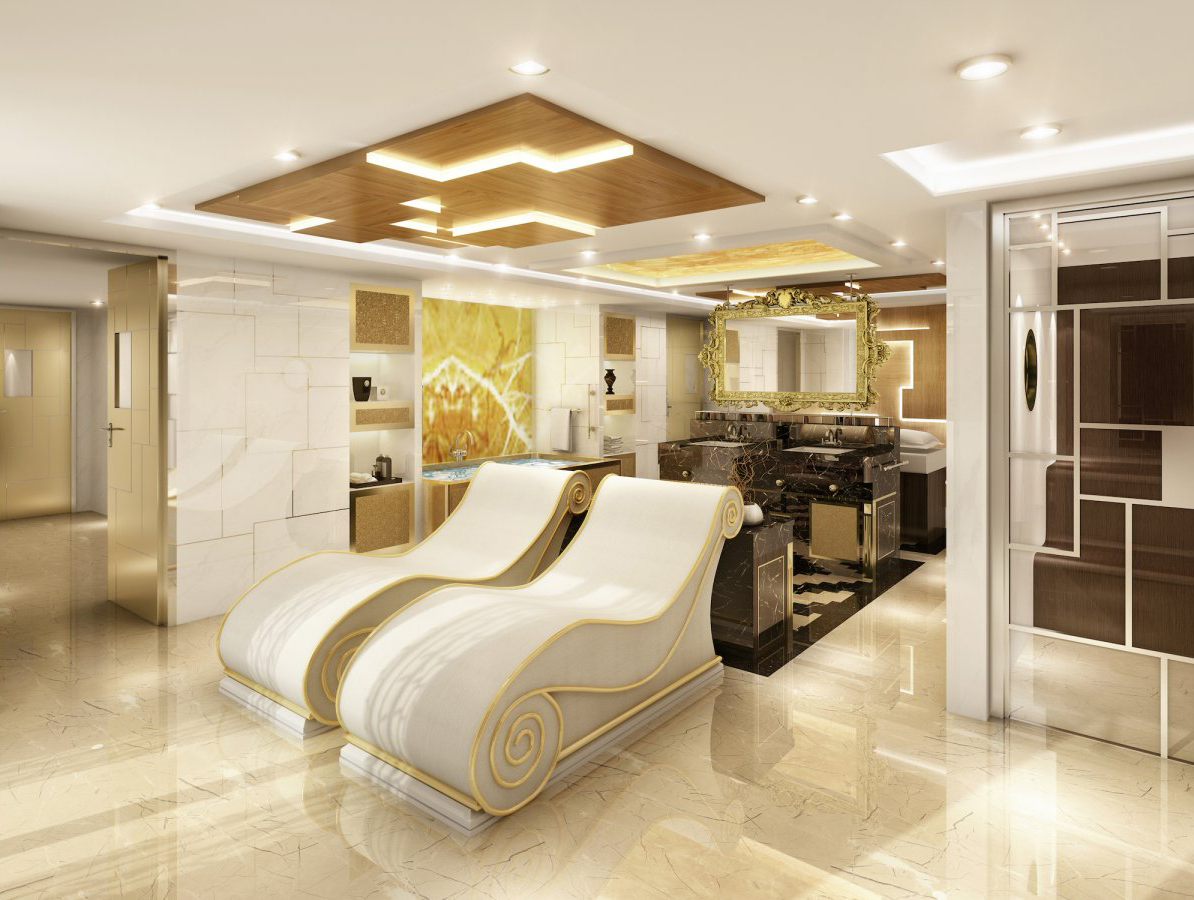 Мраморная ванная каюты Regent Suite
