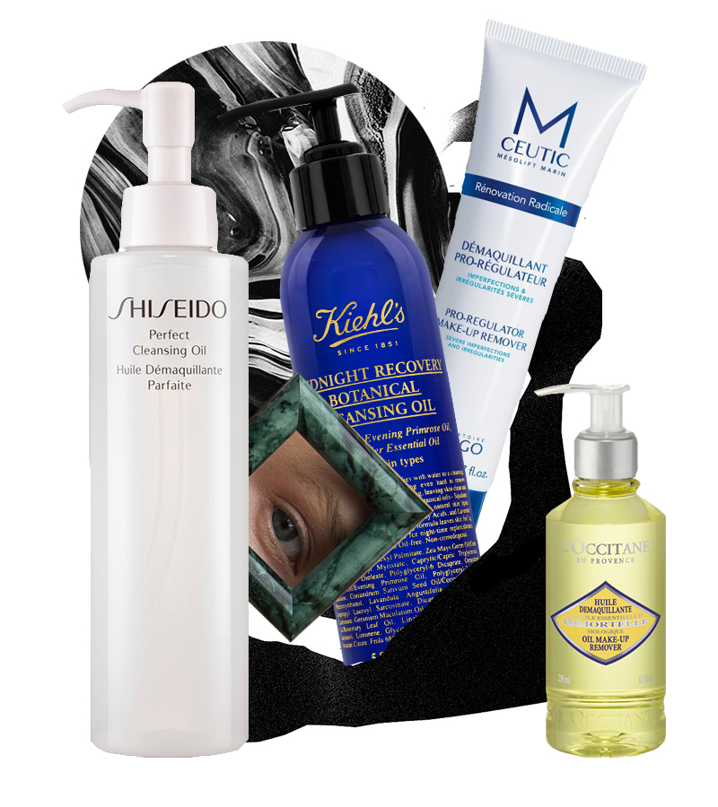 — Очищающее масло для лица Perfect Cleansing Oil, Shiseido
— Масло для снятия макияжа и очищения кожи лица Midnight Recovery Botanical Cleansing Oil, Kiehl’s (в продаже с 25 ноября)
— Гель-масло для снятия макияжа Pro-Regulator, M-Сeutic, Thalgo
— Очищающее масло для умывания Immortelle, L'Occitane