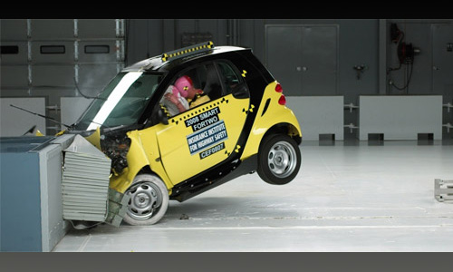 Страховой институт дорожной безопасности США провел крэш-тест Smart ForTwo