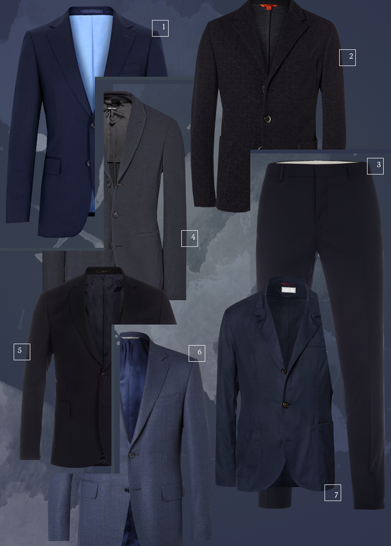1 | Albione; 2 | Barena; 3 | Paul Smith; 4 | Giorgio Armani; 5 | Paul Smith; 6 | Canali; 7 | Brunello Cucinelli