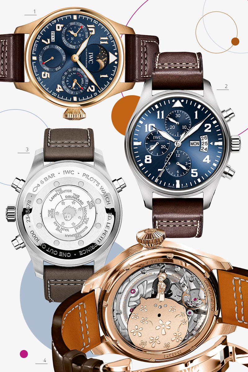 1 | Big Pilot’s Watch Perpetual Calendar (2013 г.)

2 | Pilot's Watch Chronograph (2014 г.)

3 | Pilot’s Watch Double Chronograph (2015 г.)

4 | Big Pilot's Watch Annual Calendar (2016 г.)
