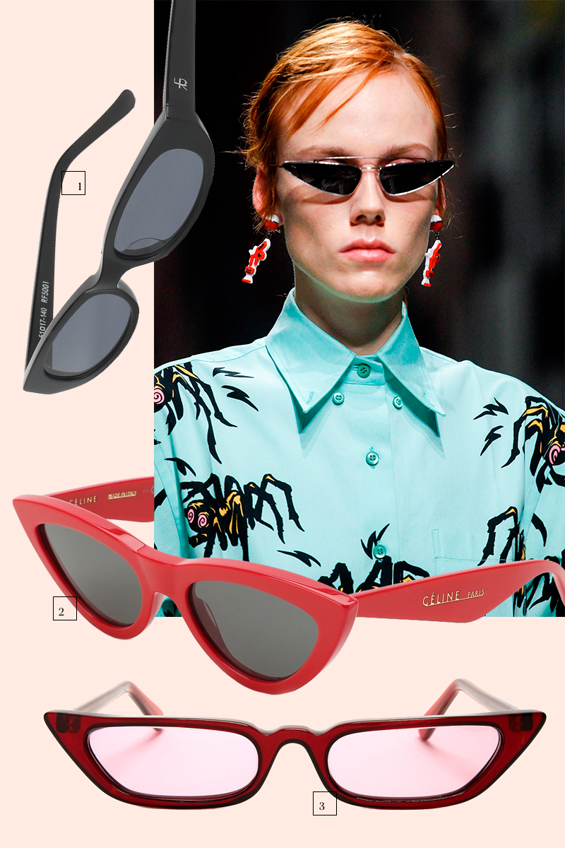 1. Roberi & Fraud (ЦУМ), 17 150 руб.
2. Céline Eyewear (Третьяковский проезд), 23 200 руб.
3. Haight (Matches Fashion), 16 865 руб.
Модель с показа Prada