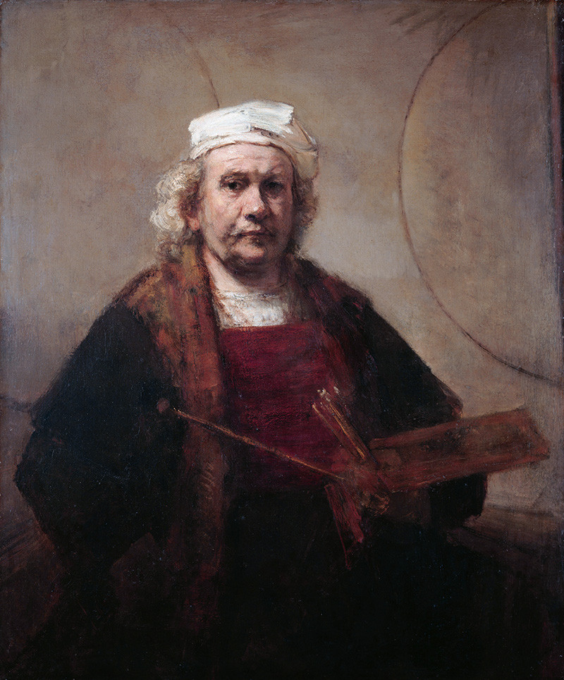 Рембрандт ван Рейн. «Автопортрет с двумя кругами», 1660