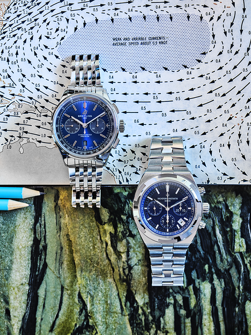 Часы Premier B01 Chronograph 42, Breitling, часы Overseas с функцией хронографа, Vacheron Constantin