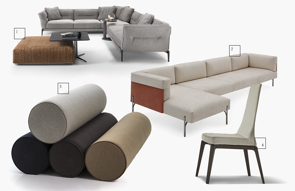 1 | Flexform; 2 | Fendi Casa; 3 | Moroso; 4 | Giorgetti