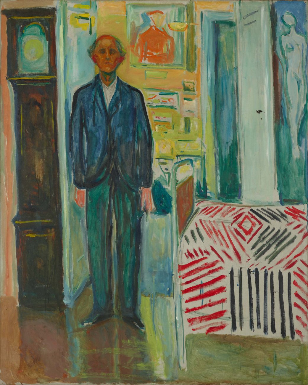 Эдвард Мунк. «Между часами и кроватью», 1940–43