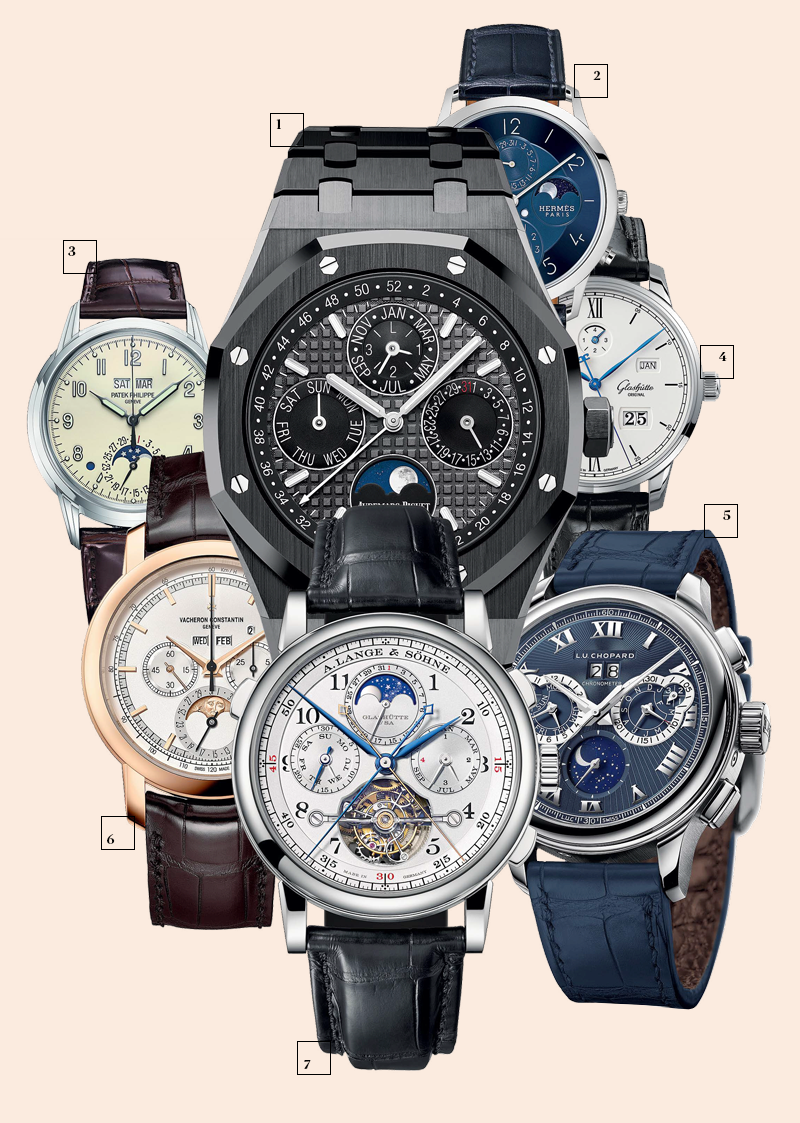 1 | Audemars Piguet; 2 | Hermès; 3 | Patek Philippe; 4 | Glashütte Original; 5 | Chopard; 6 | Vacheron Constantin; 7 | A. Lange & Söhne