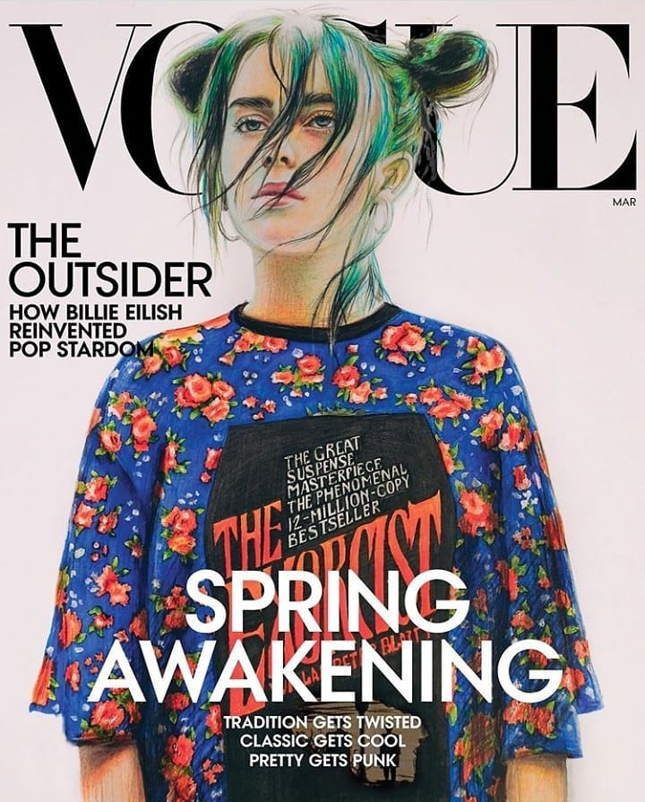 Обложка американского Vogue с рисунком Насти Ковтун
