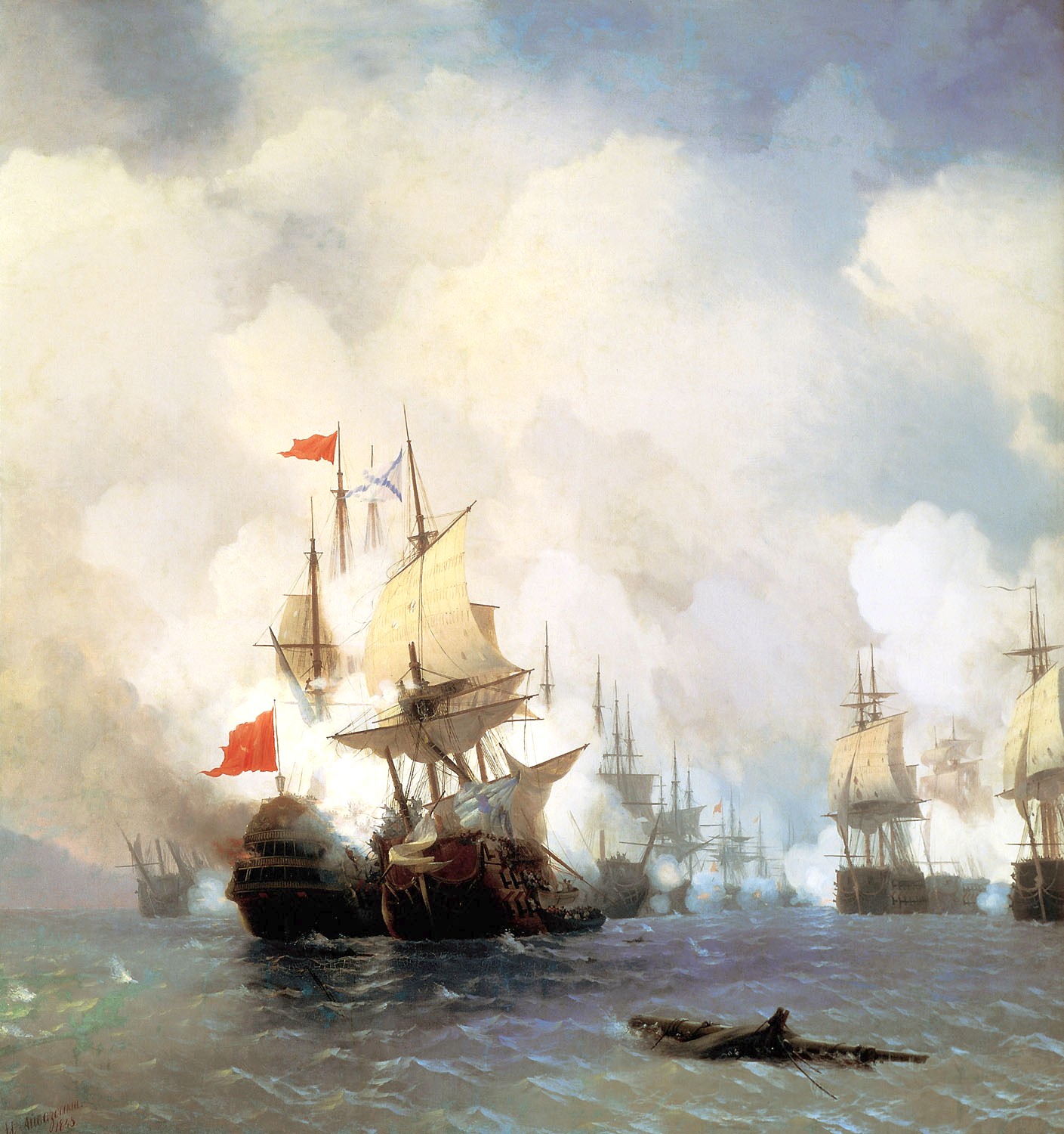 Иван Айвазовский. «Бой в Хиосском проливе», 1848