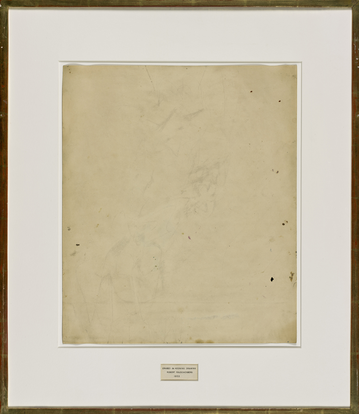 Роберт Раушенберг. «Стертый рисунок Де Кунинга», 1953