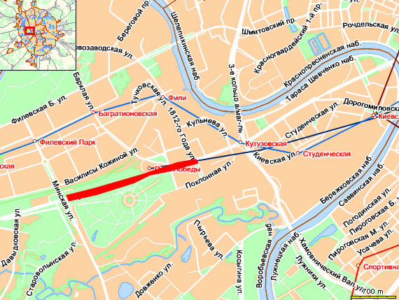 Карта москвы кутузовский проспект