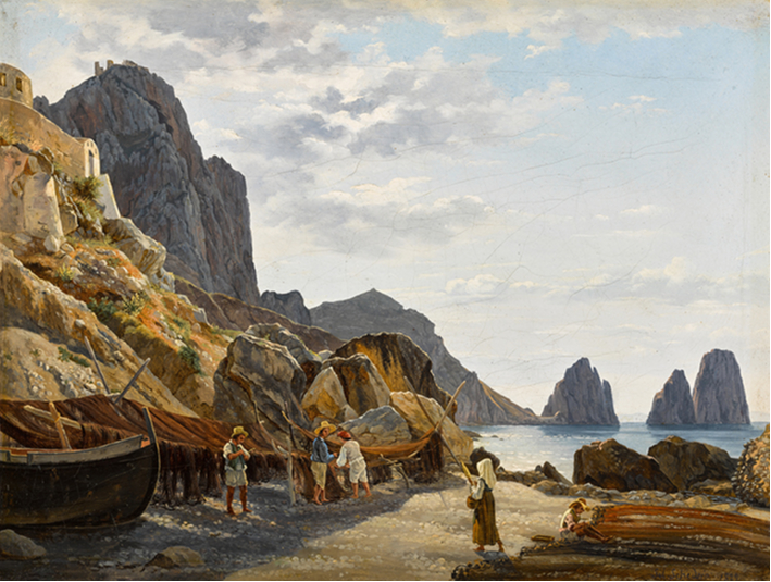 Sylvester Feodosievich Shchedrin, Fishermen on Capri with the Faraglioni in the Background, 1829, oil on canvas, est. £150,000-250,000