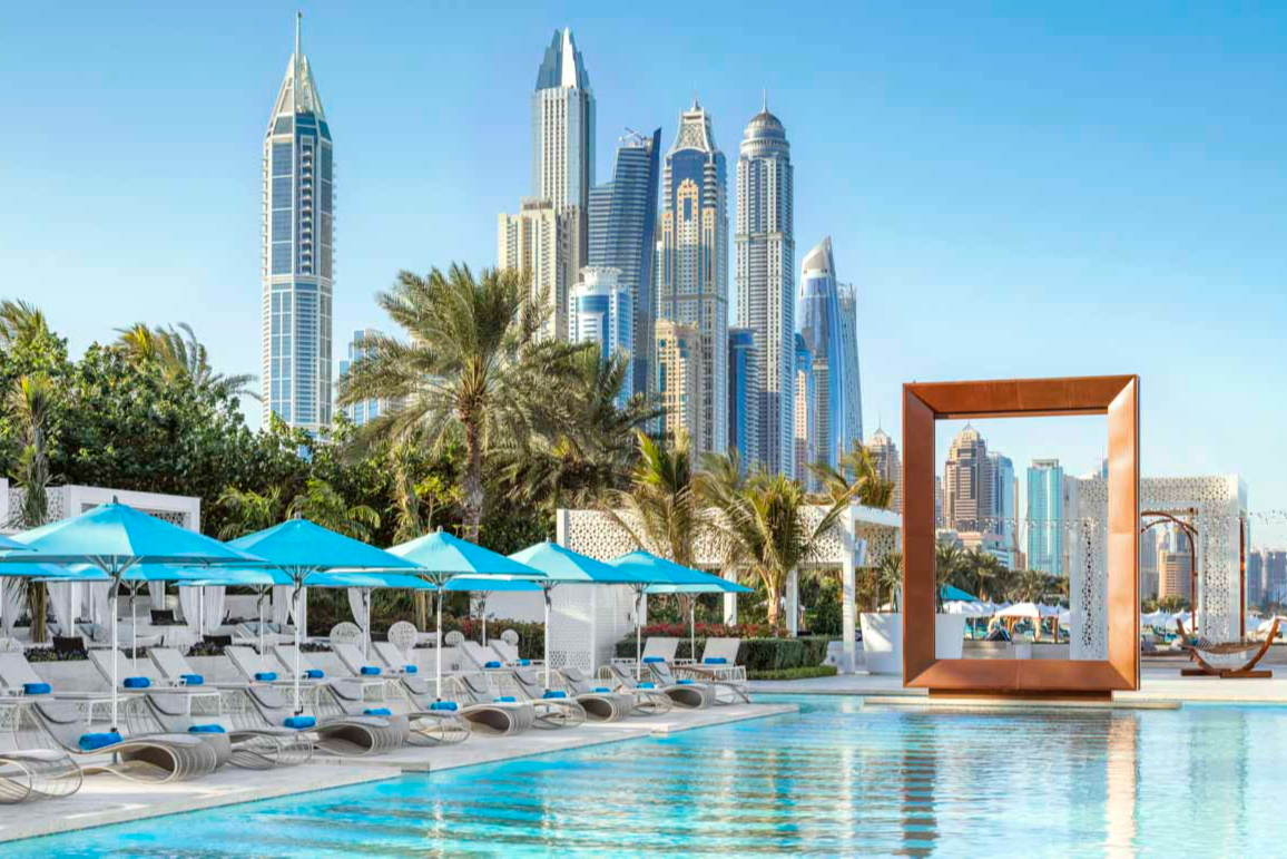 Вид на Дубай с территории курорта One&Only Royal Mirage