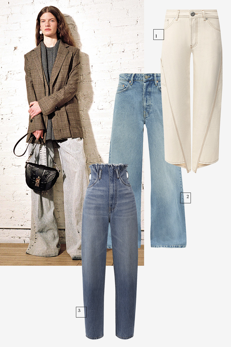 Proenza Schouler
1) Lanvin (ЦУМ), 61 850 руб.
2) Raey (Matches Fashion), 11 590 руб.
3) Denim X Alexander Wang (ЦУМ), 31 000 руб.