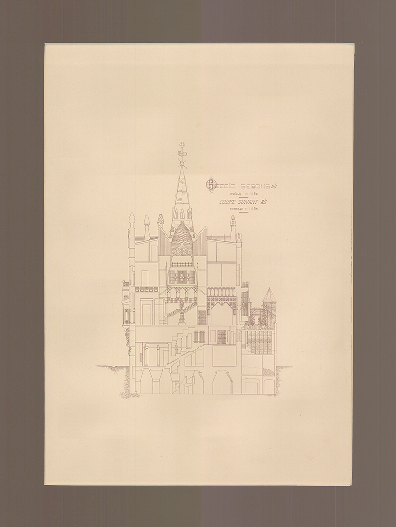Дворец Гуэля: фрагмент чертежа, 1910
