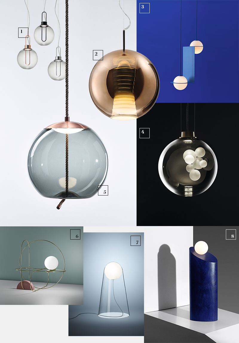 1| Modo Luce
2| Fabbian
3| Lambert & Fils
4| Melogranoblu
5| Brokis
6| Fontanaarte
7| Foscarini
8| Child Studio