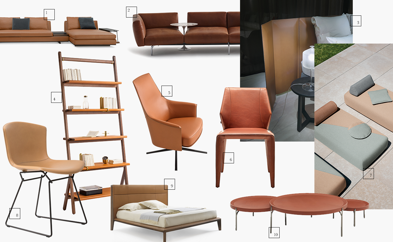 1 | Walter Knoll; 2 | Knoll; 3 | Flexform; 4 | Poltrona frau; 5 | Poliform; 6 | Natuzzi; 7 | Dedon; 8 | Knoll; 9 | Porada; 10 | Fendi Casa