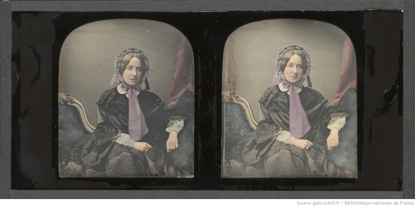 Антуан Клоде, без названия, 1852–1858. Дагеротип, стереофотография, подкраска. Национальная библиотека Франции, Париж
