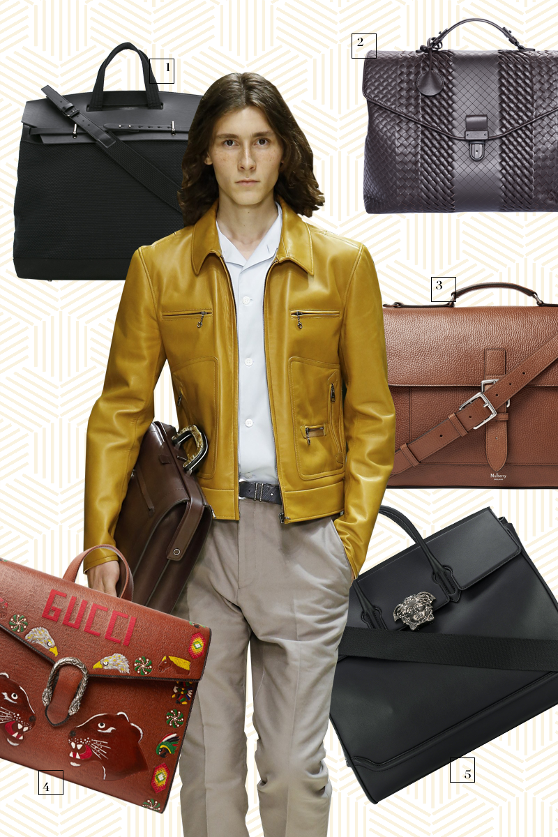 1. CaBas (Farfetch), 41 758 руб.
2. Bottega Veneta (Третьяковский проезд), 263 000 руб.
3. Mulberry (Mr. Porter), £704
4. Gucci (Mr. Porter), £3957,77
5. Versace (Farfetch), 156 550 руб.
Модель с показа Salvatore Ferragamo