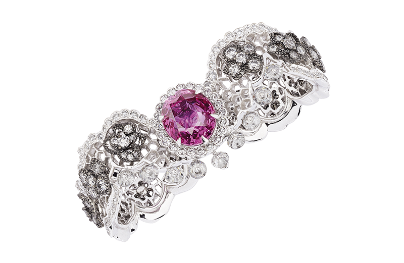 Двойное кольцо Dentelle Guipure Saphir Rose