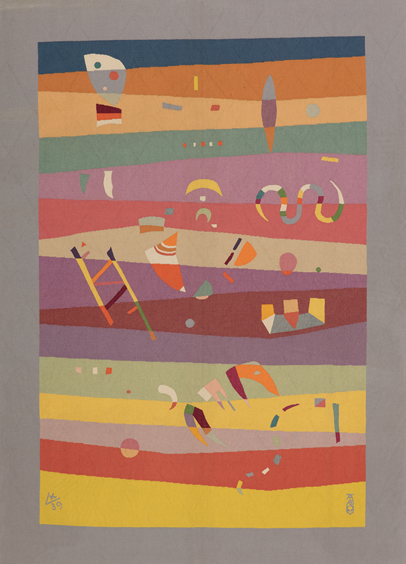 Гобелен «Горизонтали», мастерская Tabard (1954) по акварельному эскизу Василия Кандинского (1939). Галерея De Wit Fine Tapestries