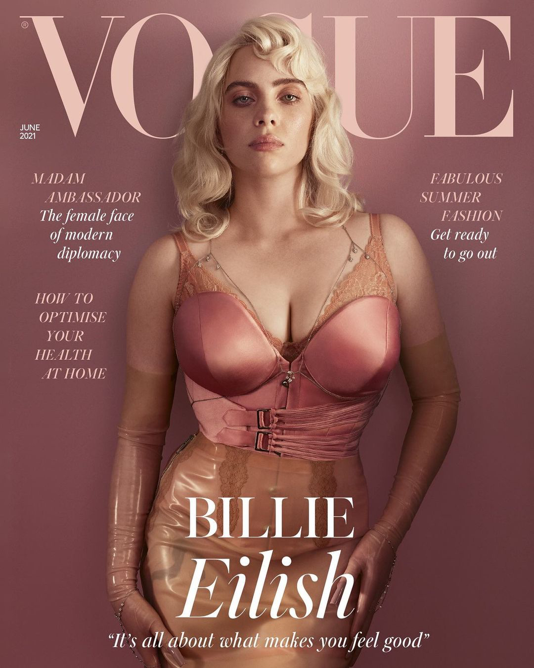 Билли Айлиш на обложке британского Vogue, июнь, 2021