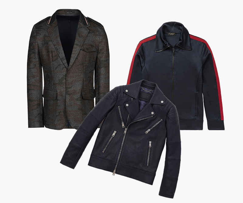 Блейзер Emporio Armani; Кардиган Burberry; Куртка-косуха Pal Zileri