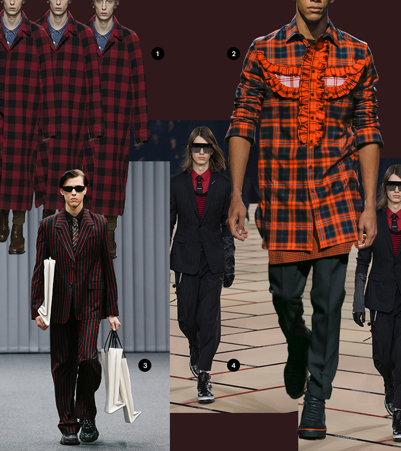 1 Dries van Noten | 2 Givenchy | 3 Balenciaga | 4 Dior Homme