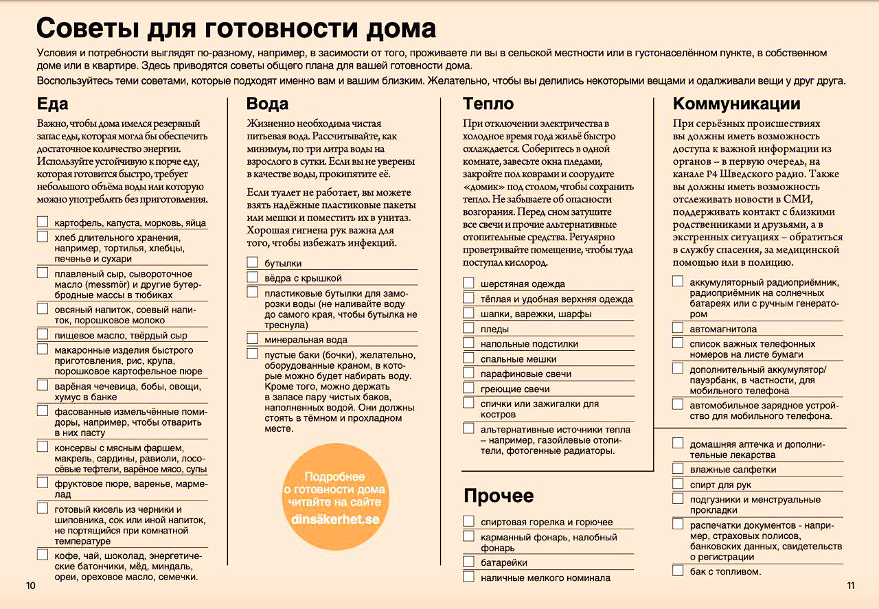 Анкета из брошюры «Если наступит кризис или война»