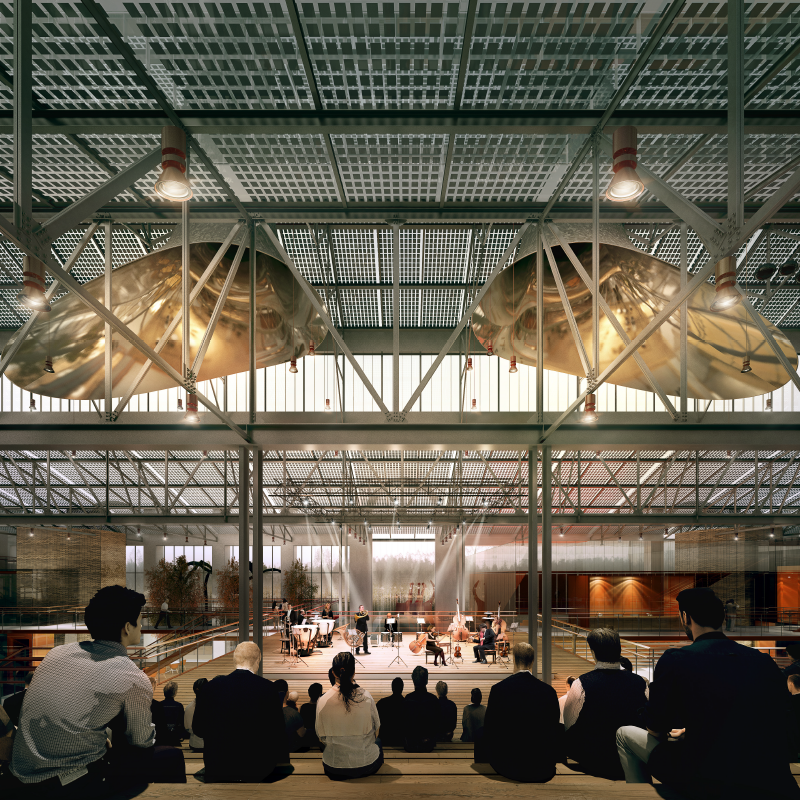 Эскиз одного из пространств ГЭС-2 по проекту Renzo Piano Building Workshop