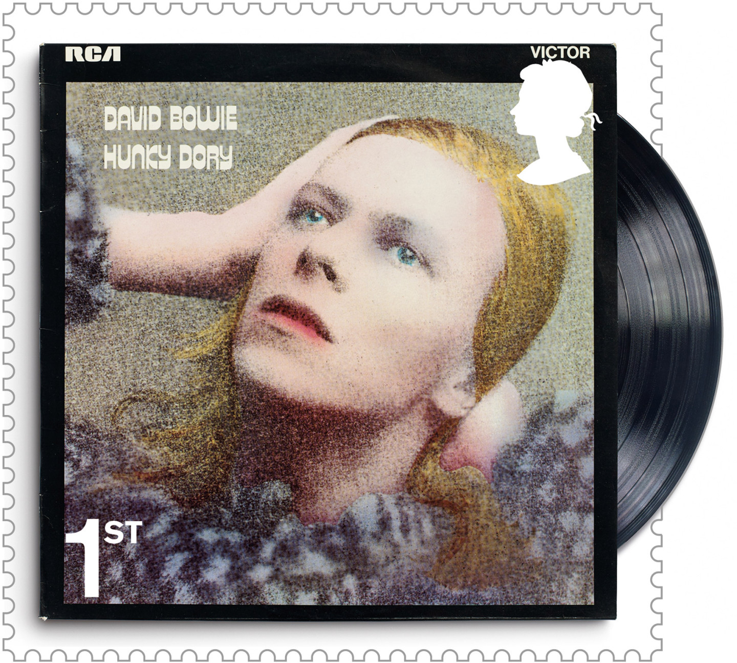 Марка с обложкой альбома Дэвида Боуи «Hunky Dory»