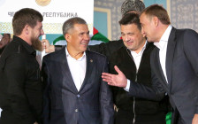 Рамзан Кадыров, Рустам Минниханов, Андрей Воробьев и Алексей Дюмин (слева направо)