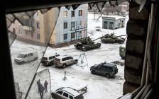 Украинские танки в Авдеевке. 1 февраля 2017 года



