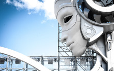 В 2014 году сцена на AFP представляла собой голову робота, в 2015-м она стала более «человекоподобной»


