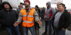 Массовая акция протеста дальнобойщиков в Ростове-на-Дону
